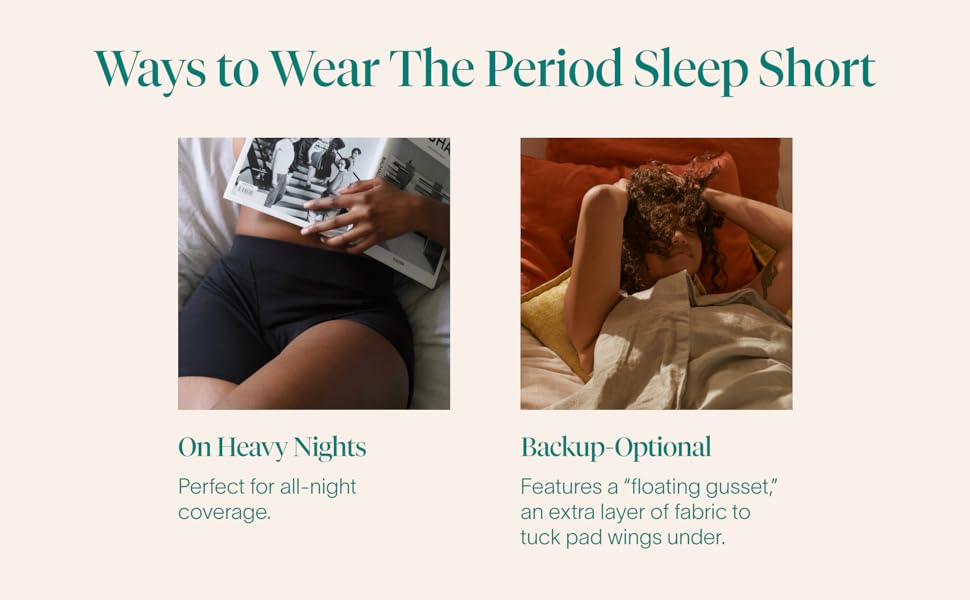 Cora sleep short period underwear fully absorbent period care 