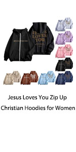 Jesus Loves You Zip Up Christian Hoodies