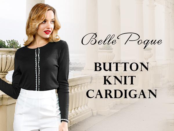 Belle Poque BUTTON KNIT CARDIGAN