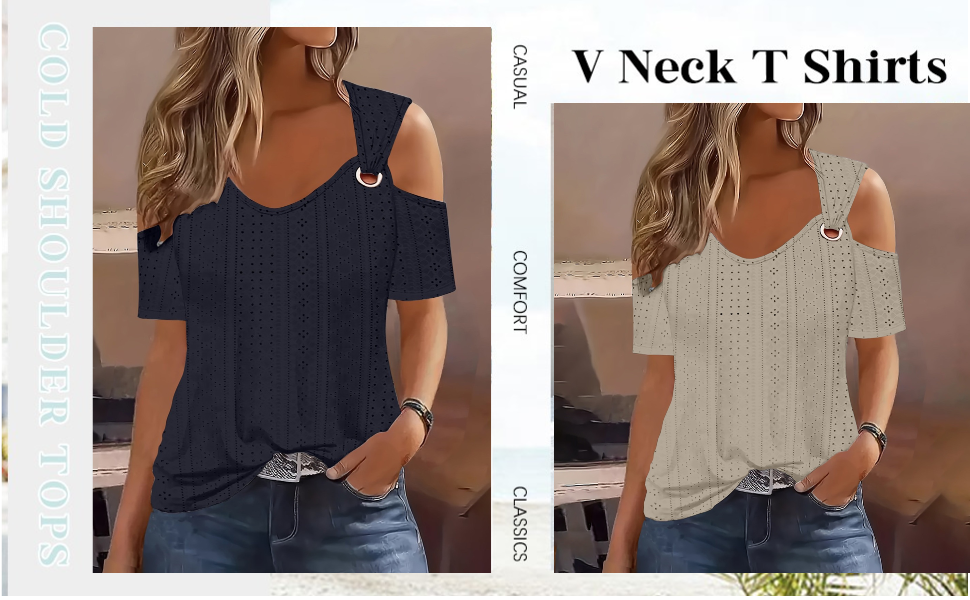 v neck shirt for women 2024 trendy