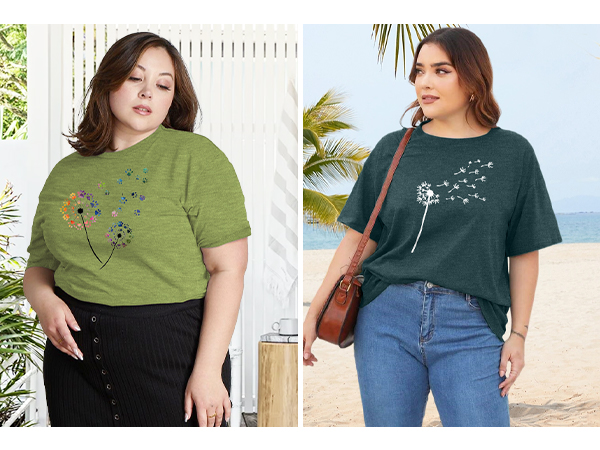 women plus size dandelion shirt