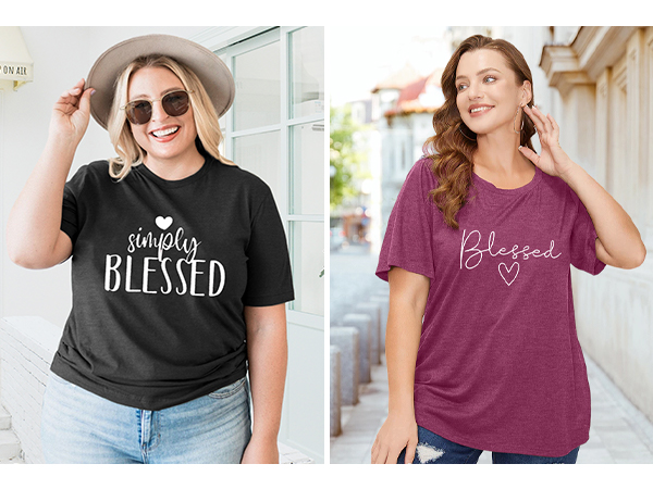 women plus size blessed shirt