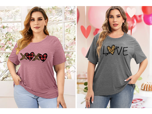 plus size valentines shirt