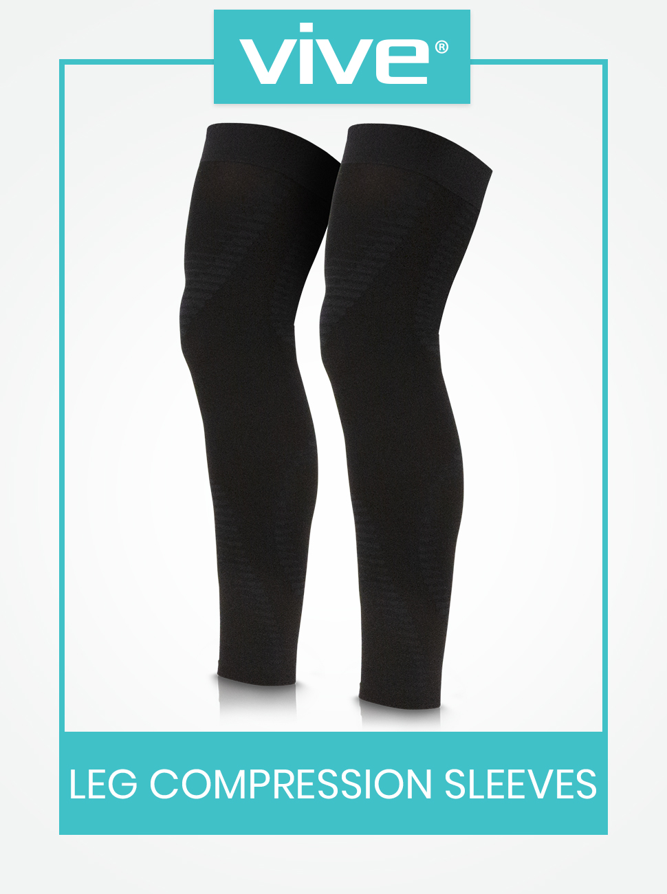 Vive Full Leg Compression Sleeves - Long Copper Leg Protectors - Muscle Supporter for Pain Relief 