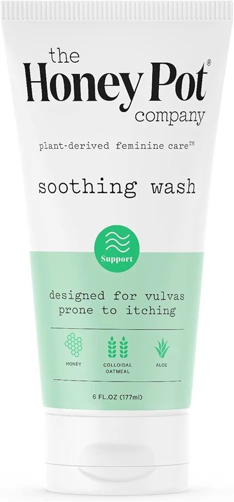 The Honey Pot Company - Anti-Itch Soothing Colloidal Oatmeal Wash - Plant Derived Feminine Care - Ultra Mild Solution to Relieve Itching and Discomfort - 6 fl. oz.