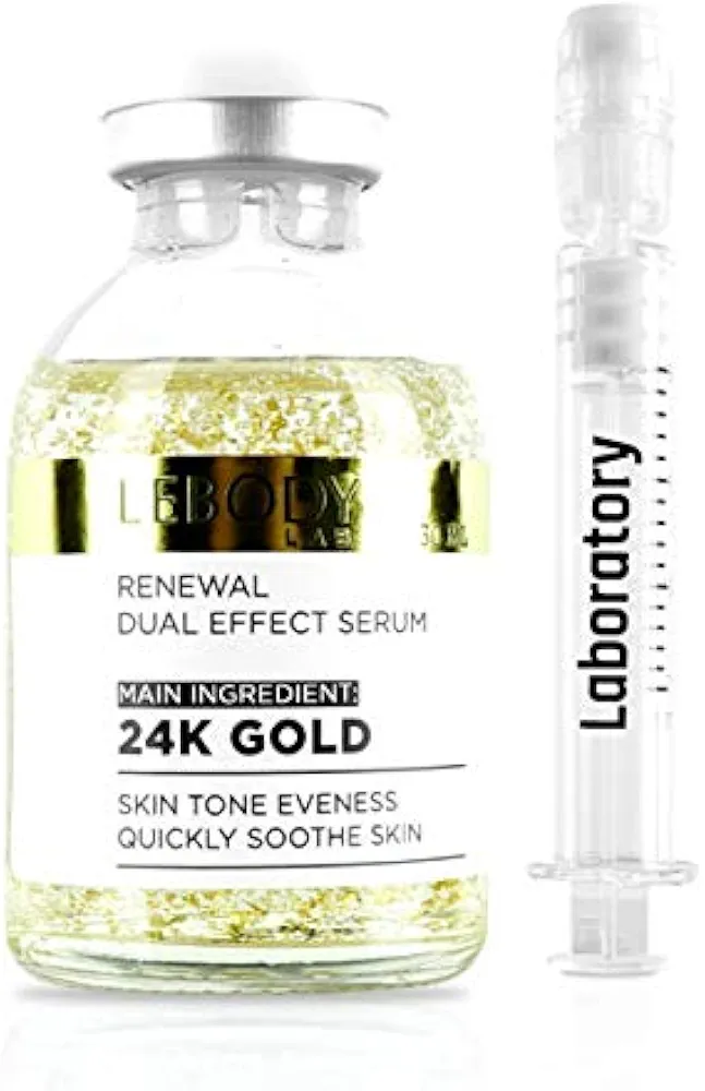 Lab Renewal Dual Effect Serum 24k Gold - Face Serum with Niacinamide and Green Tea Extract - Targets Fine Lines for Smooth Skin - 1 oz