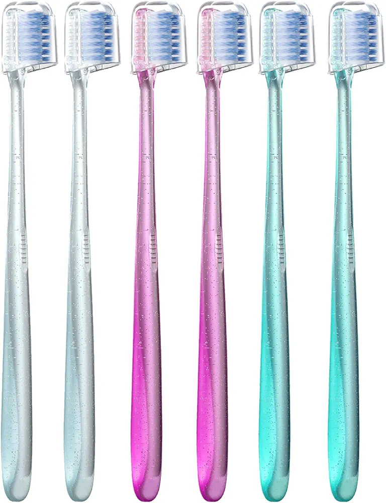 Fregum V-Shaped Orthodontic Toothbrush for Braces, Soft Bristles, 6 Count, No Interdental Brushes Included