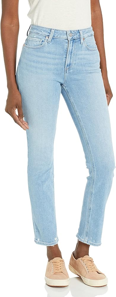 PAIGE Women's Ultra High Rise Cindy Distressed Jeans