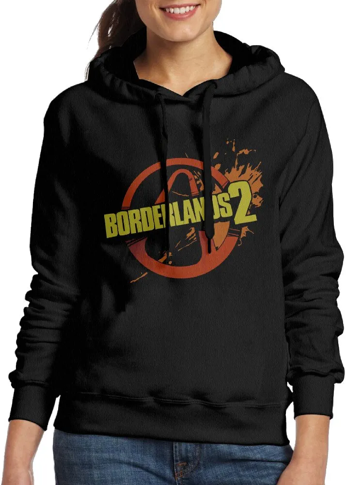 Women Borderlands 2 Games Label Cool Hoodies Hooded Sweatshirt Fashion Black