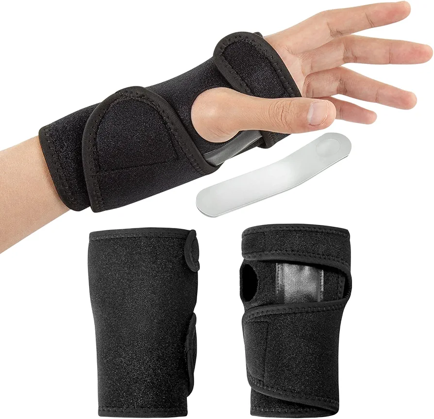 Wrist Brace for Carpal Tunnel, Adjustable Wrist Support Brace with Wrist Splint for Wrist Pain, Sprain, Sports Injuries, Joint Instability (Left Hand)