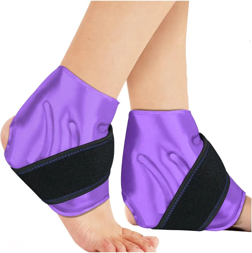 2 Ankle Ice Pack Wrap for Swelling, Ice Pack for Ankle Injuries Reusable, Cold Compress Therapy for Feet Pain Relief, Ankle Ice Wrap for Sprains, Achilles, Tendonitis, Plantar Fasciitis