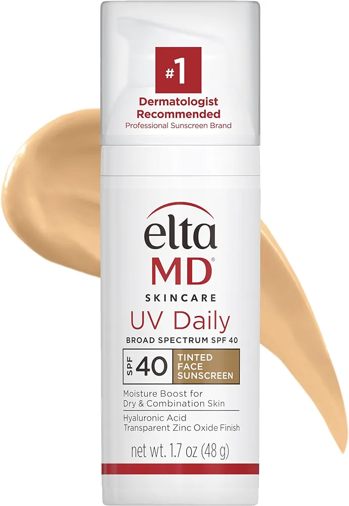 EltaMD UV Daily SPF 40 Tinted Face Sunscreen Moisturizer, Tinted Moisturizer for Face with SPF, Great for Dry, Combination, and Normal Skin