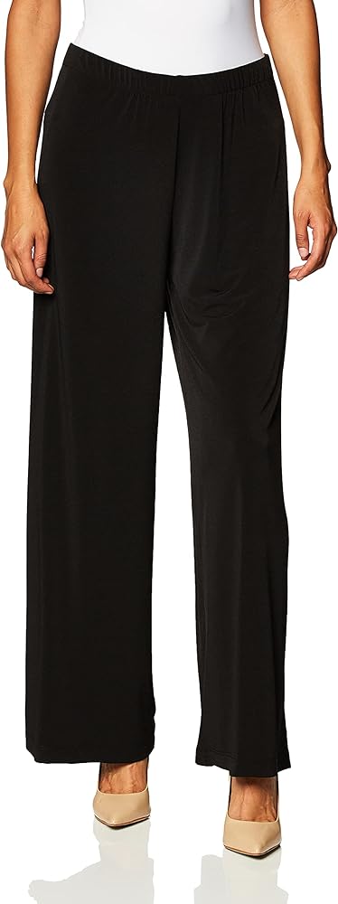 AGB Women's Soft Knit Palazzo Wide Leg Pant (Petite, Standard and Plus Sizes)