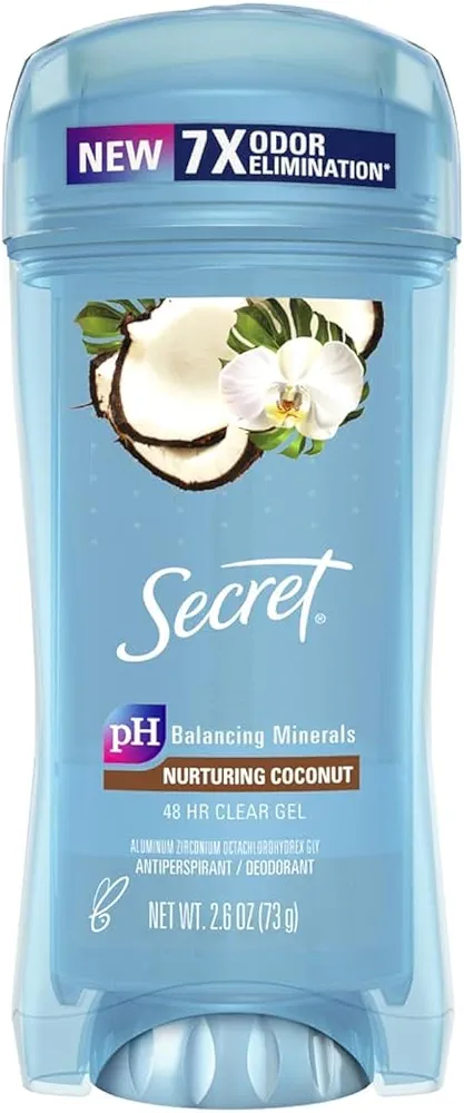 Secret Fresh Clear Gel Antiperspirant and Deodorant for Women, Coconut Scent, 2.6 oz