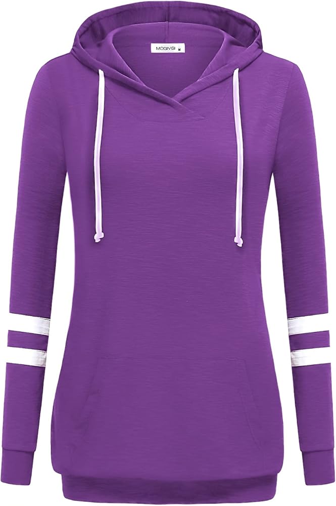 MOQIVGI Long Sleeve Shirt Lightweight Pullover Sweatshirt Hoodie with Kangaroo Pocket