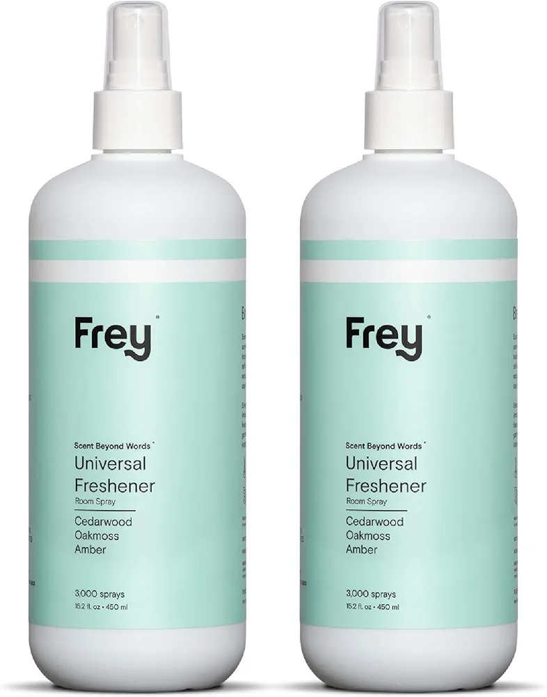 FREY Air Freshener - Universal Natural Air Freshener Spray | Bathroom/Home/Room Deodorizer Sprays & Odor Eliminator | Cedar Grove Fragrance | 450 ML - Pack of 2