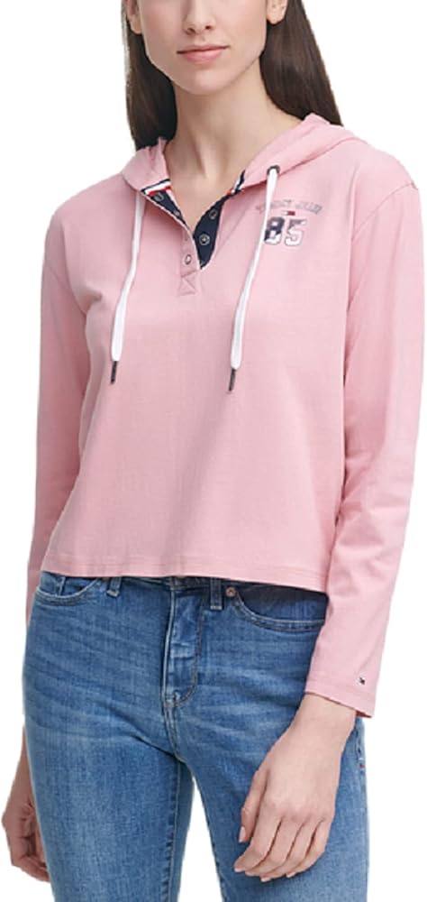 Tommy Hilfiger Women's Henley Hoodie Sweatshirt