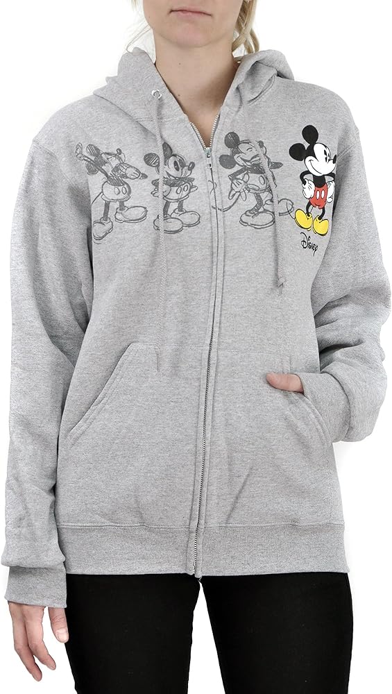 Disney Women's Mickey Mouse Classic Animation Zip Hoodie