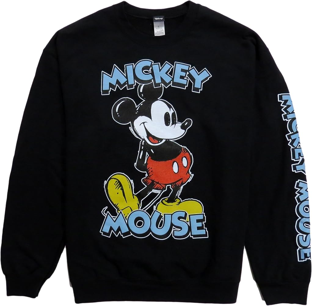 Disney Mickey Mouse & Minnie Mouse Pullover Sweatshirt (US, Alpha, X-Large, Regular, Regular, Mickey Black)