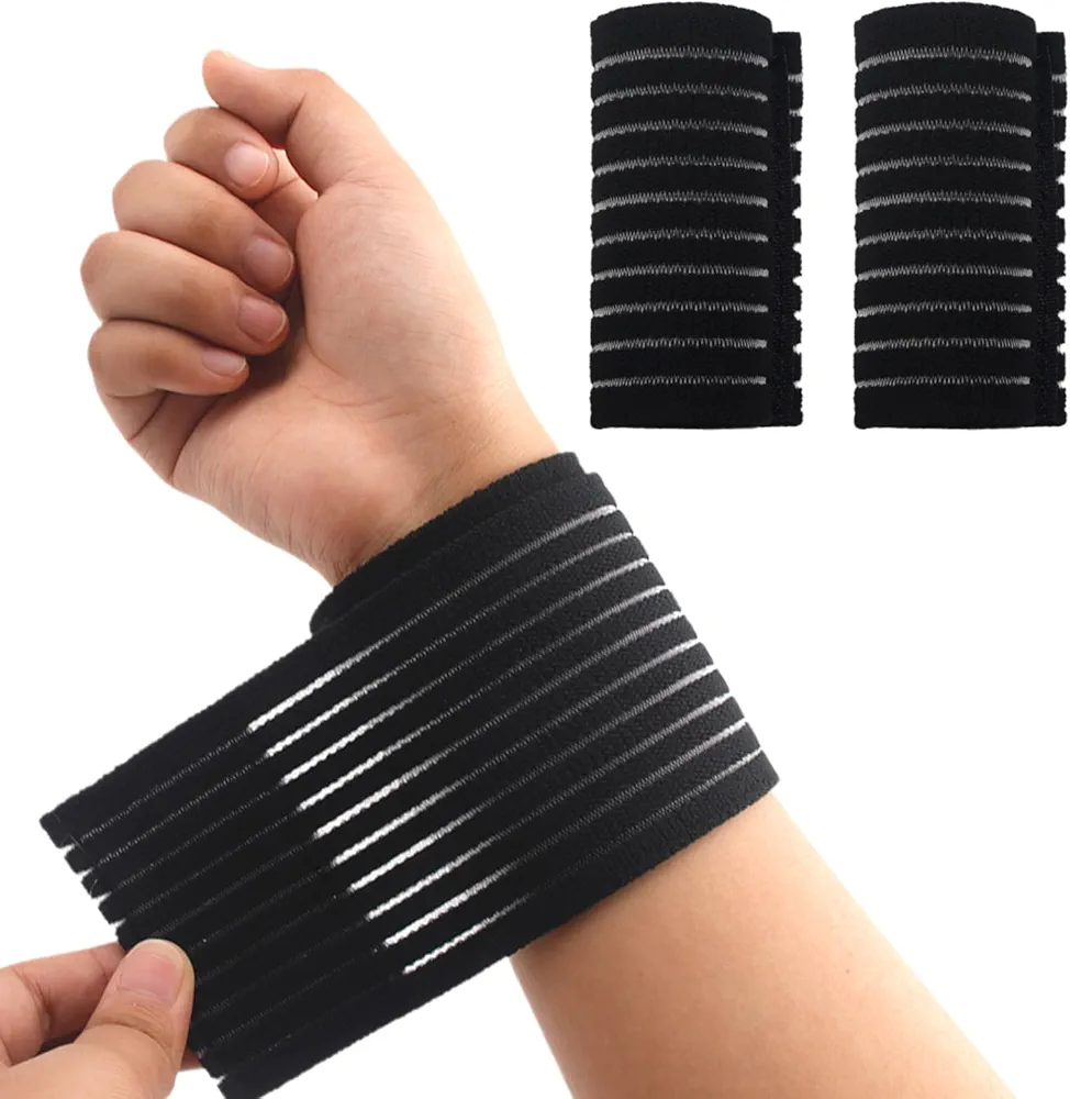 Wrist Brace,2 PACK Wrist Wraps for Carpal Tunnel for women and men. Carpal Tunnel Wrist Brace,Wrist Compression Strap,Hand Brace Wraps for Adult Working Out,Tennis,and Fitness,Highly Elastic,Black