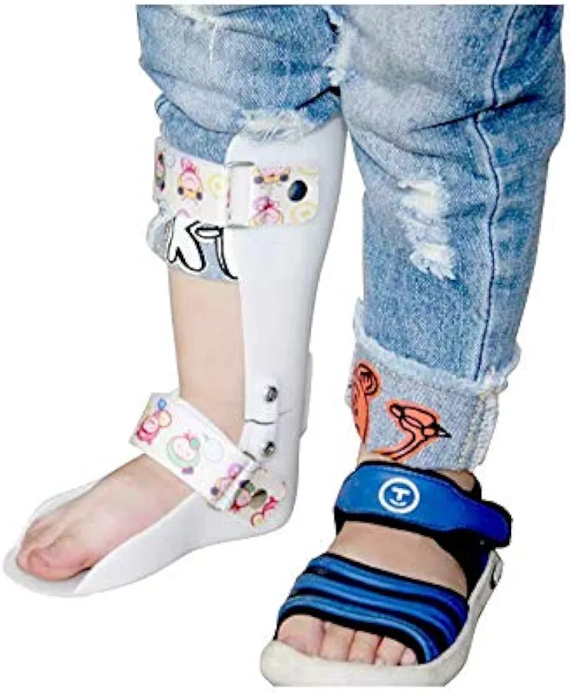 Kids AFO Drop Foot Splint Toddler Custom Othopedic Ankle Foot Brace Night Splint Support for Children (L-Left：7.1IN)