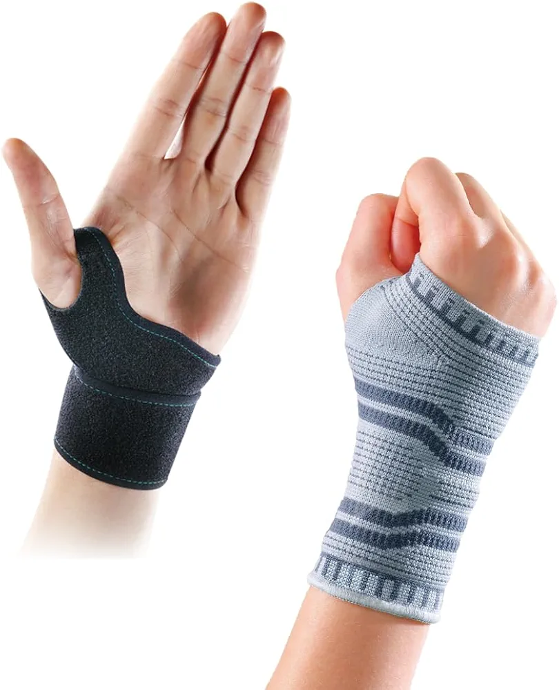 OPPO Ultimate Wrist Support Bundle: RH100 Brace & 2980 ACCUTEX Sleeve for Comprehensive Carpal Tunnel Relief