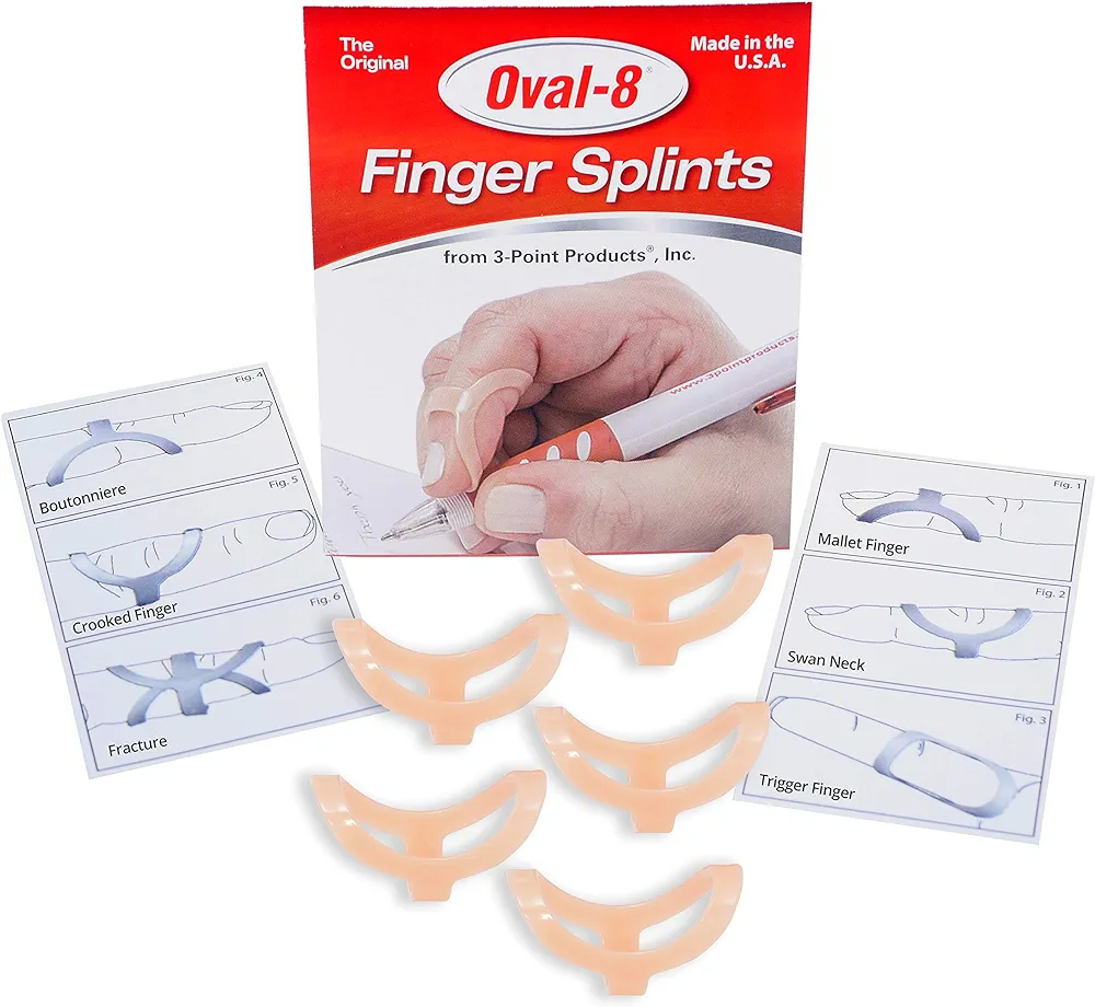 3-Point Products Oval-8 Finger Splints, Support and Protection for Arthritis, Trigger Finger or Thumb, and Other Finger Conditions Size 6 (Pack of 5)