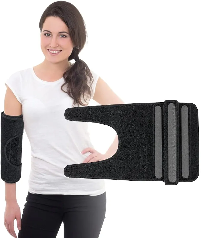 Elbow Brace for Men Pain Relief Radial Tunnel Syndrome Carpal Tunnel Arm Brace Neoprene Elbow Support Extension Splint Elbow Stabilizer Immobilizer for Sleeping Night Splint (Medium)