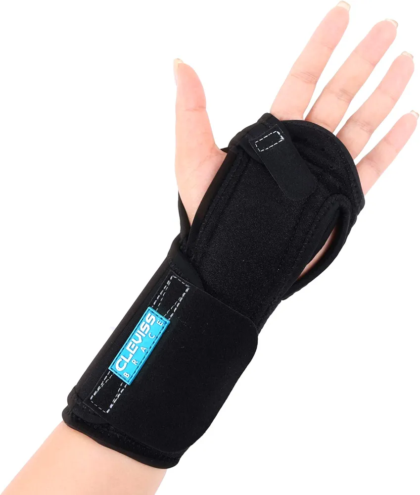 Night Sleep Wrist Brace for Carpal Tunnel, Adjustable Wrist Pain Support for Men and Women- Fits Left & Right Hand - Wrist Sleep Support Stabilizer with Aluminum Splint for Injuries,Sprain (Black)