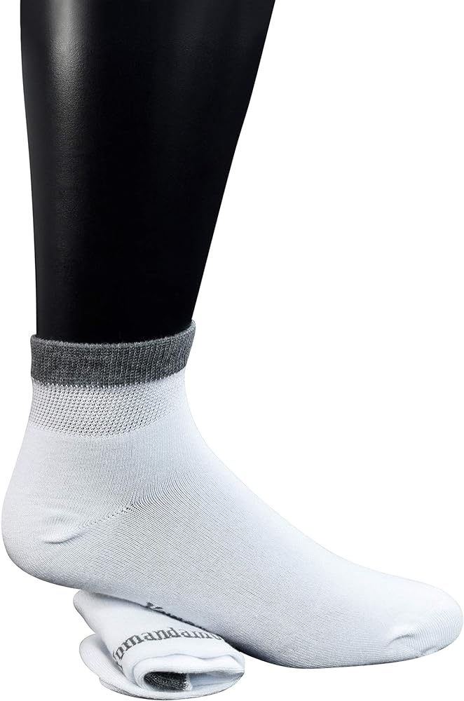 Yomandamor Men's Diabetic Ankle Socks with Seamless Toe and Non-Binding Top,6 Pairs L Size(10-13)