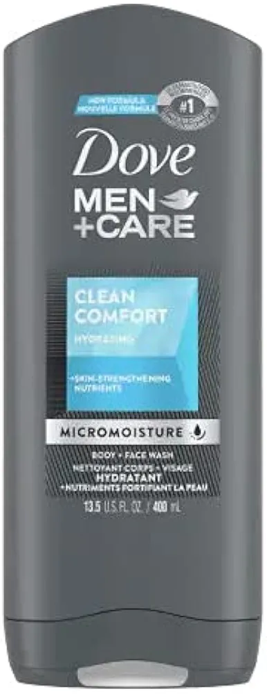 DOVE MEN + CARE Body & Face Wash, Clean Comfort 13.50 oz (Pack of 2)