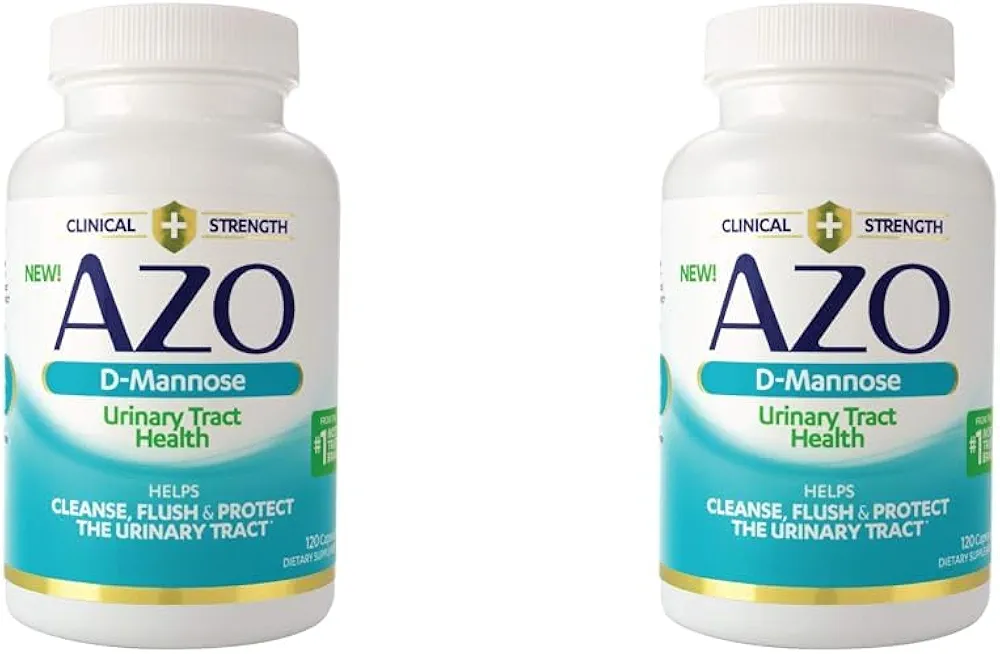 AZO D Mannose Urinary Tract Health, Cleanse, Flush & Protect The Urinary Tract, No.1 Pharmacist Recommended Brand, Clinical Strength, Non-GMO, 120 Count (Pack of 2)