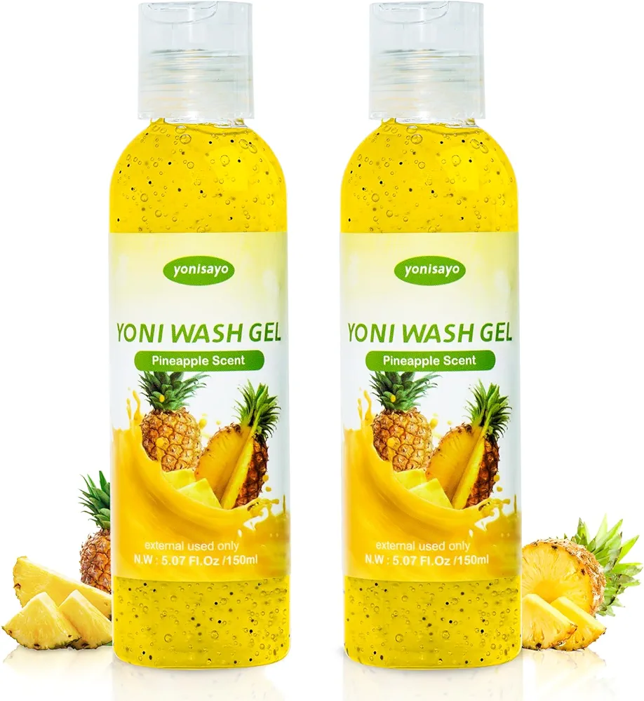 2 PCS Yoni Wash for Women Ph Balance, Feminine Wash Yoni Body Wash for Intimate Moisturizing Remove Odor, Vaginal Wash Deodorant Pineapple Scent