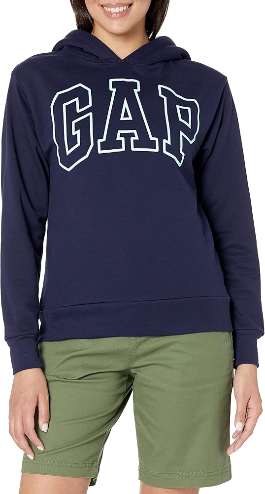 GAP Women's Logo Sherpa Lined Hooded Sweatshirt