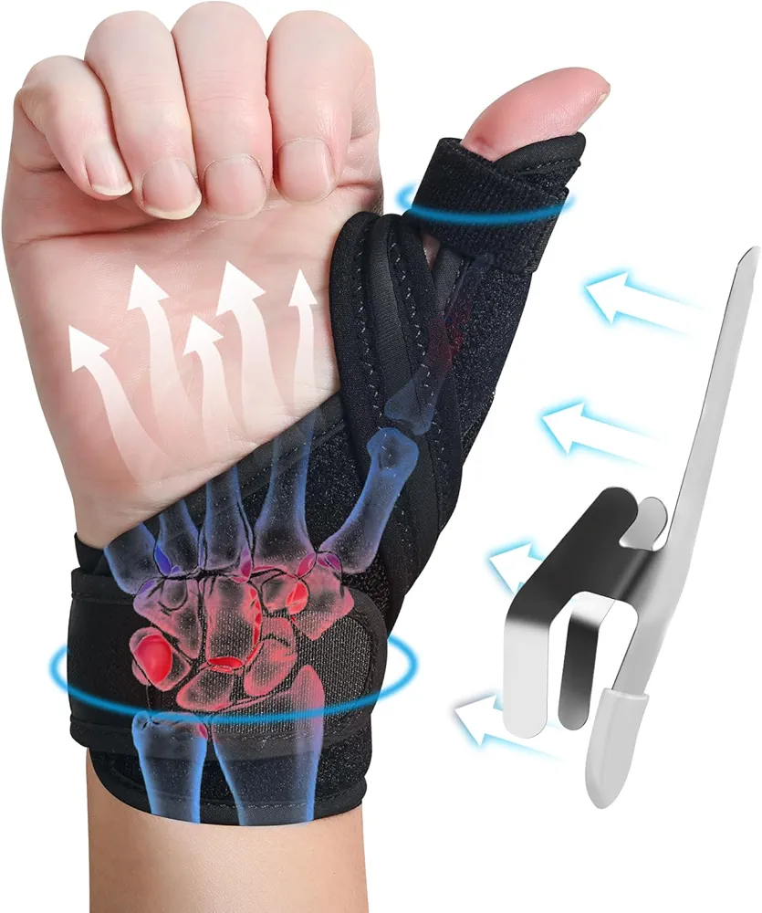 Thumb Splint Brace - Thumb Wrist Brace Night Support for Pain Relief Sprains Arthritis Tendonitis Carpal Tunnel, Lightweight Breathable Wrist and Thumb Support, Adjustable Stabilizer Fits Both Left