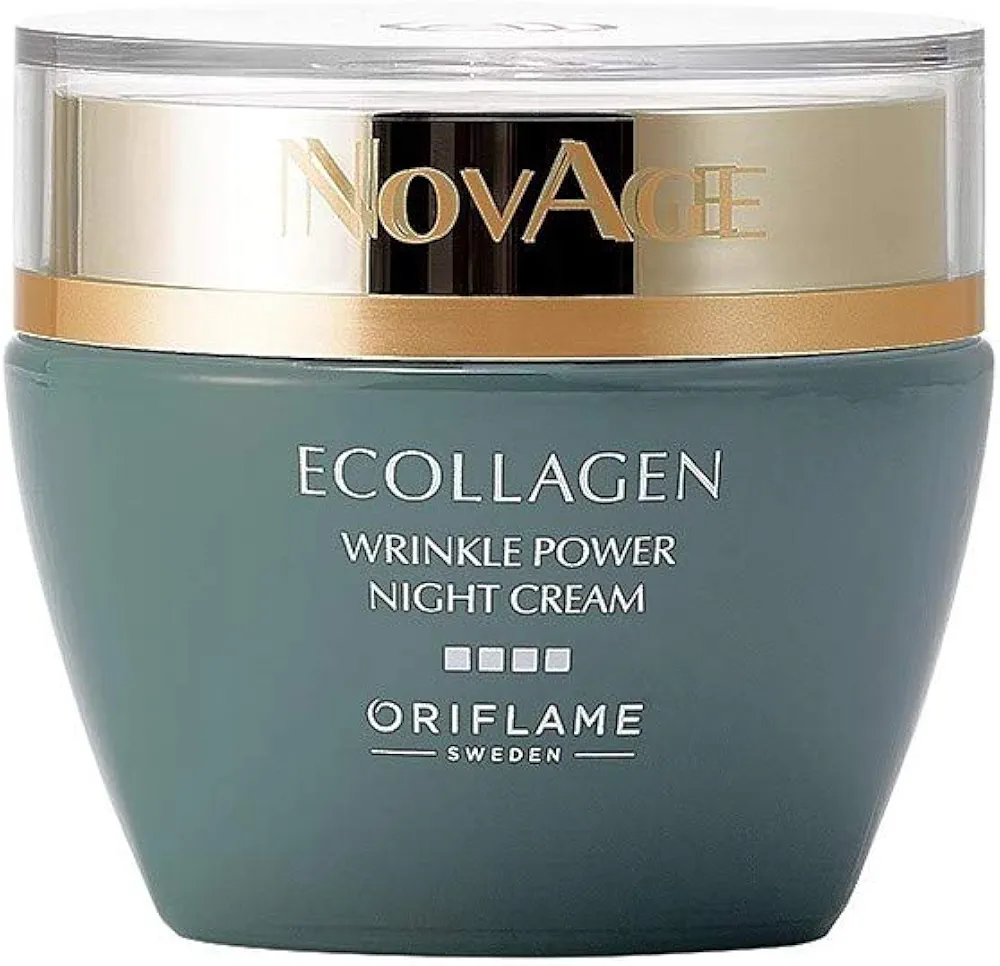 Oriflame Sweden Wrinkle Powder Cream 50 ml, Rapid Wrinkle Repair and Regenerating Anti-Aging Face Cream, Anti Wrinkle Novage Ecollage Hydrating Cream