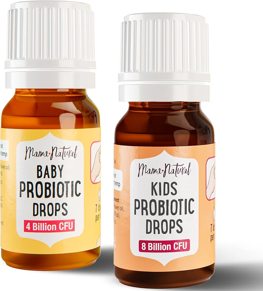 Mama Natural Baby Probiotic Drops and Kids Probiotic Drops Bundle