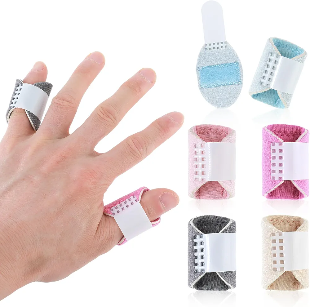 Trigger Finger Splints, 5PCS Thumb Finger Brace for Trigger Finger Knuckle Immobilization Pain Relief Finger Support Fits Index Middle Ring Pinky Fingers(5 Colors)