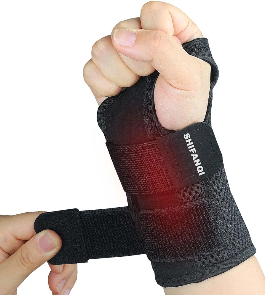 Compression Wrist Brace for Men and Women, Recovery Night Wrist Sleep Support Brace - Adjustable Support Splint for Wrist Pain, Carpal Tunnel, Arthritis, Tendonitis (Black, Right Hand, Small/Medium)