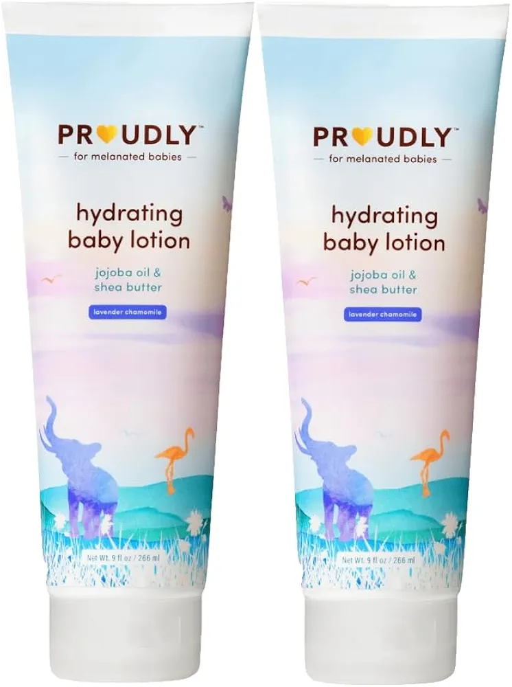 PROUDLY Hydrating Baby Lotion for Sensitive Skin - Kid and Baby Body Lotion for Dry Skin - Eczema Moisturizer Cream with Jojoba Oil & Shea Butter - Lightweight & Non-Greasy, 18 Ounce, Pack of 2