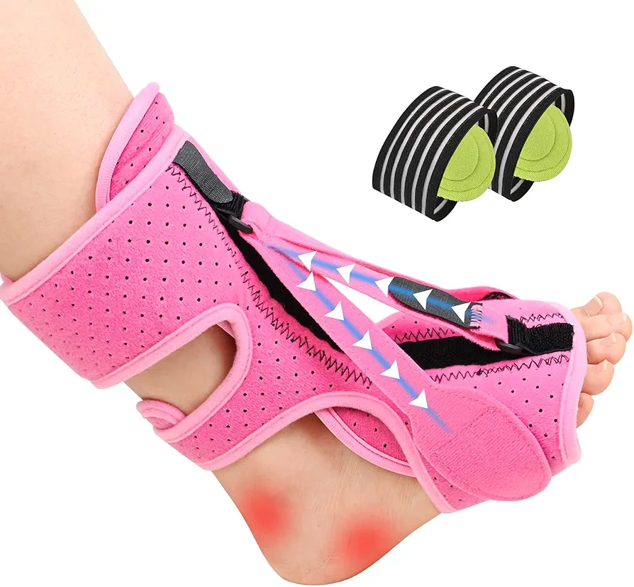 Plantar Fasciitis Night Splint,Night Splint for Plantar Fasciitis Women & Men,Drop Foot Brace for Plantar Fasciitis,Matching Arch Pad(Pink)