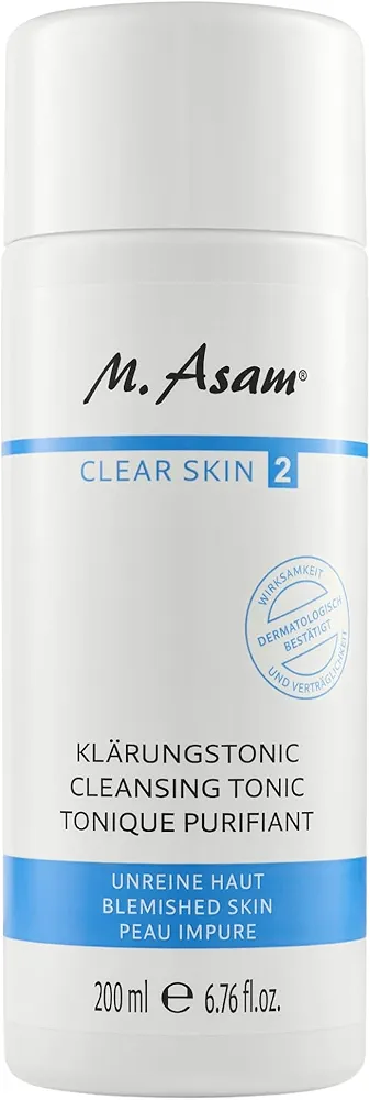 M. Asam Clear Skin Clarifying Tonic - Facial Tonic Against pimples & blackheads, regulates sebum Production, Optimal Facial Care for use Before face Cream, Skincare for Fresh Skin, 6.76 Fl Oz