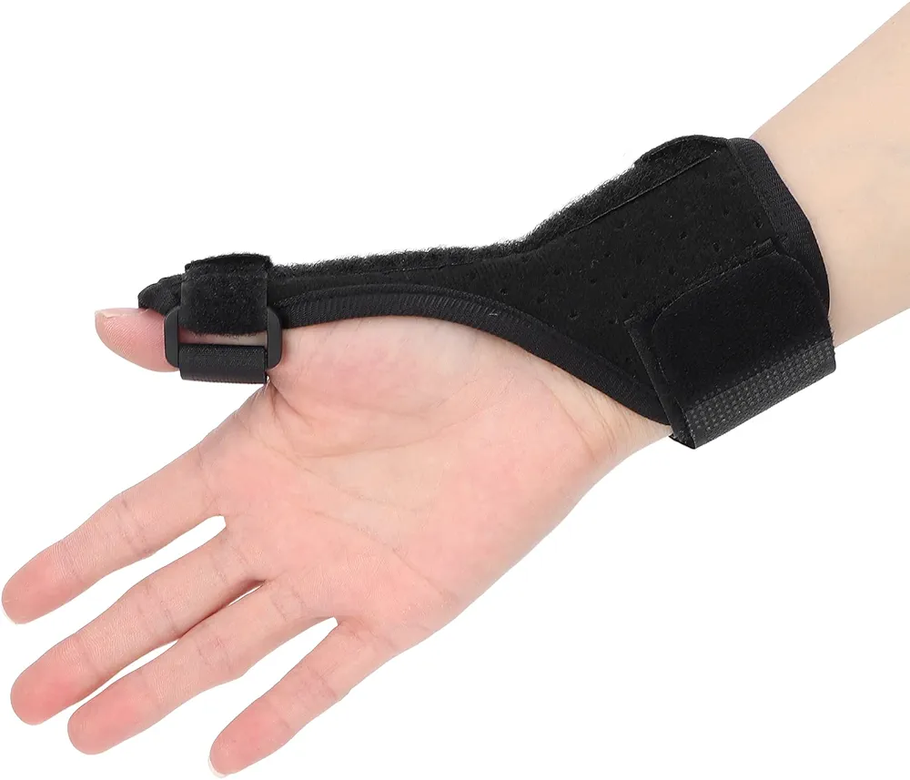 Ymiko Thumb Brace, Breathable Finger Brace Aluminium Alloy Thumb Fracture Support Splint Finger Stabilizer for Arthritis, Tendonitis