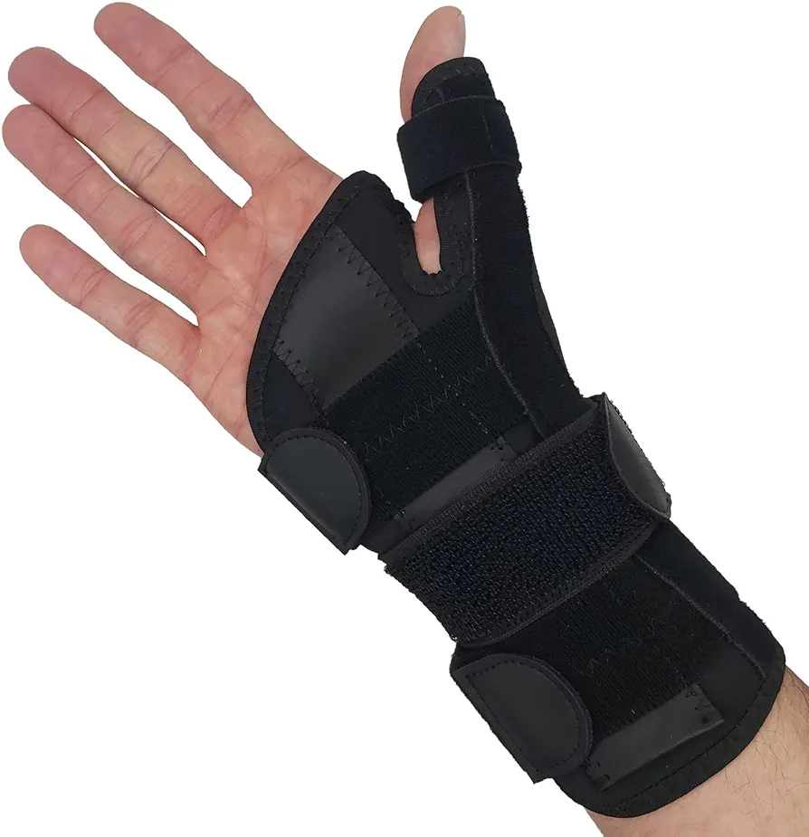 Thumb Splint & Wrist Brace | Carpal Tunnel Wrist Splint with Thumb Spica Splint | Thumb Stabilizer & Wrist Support For Tendonitis Pain, Arthritis, CMC Trigger Thumb (SM/MED, RIGHT HAND)