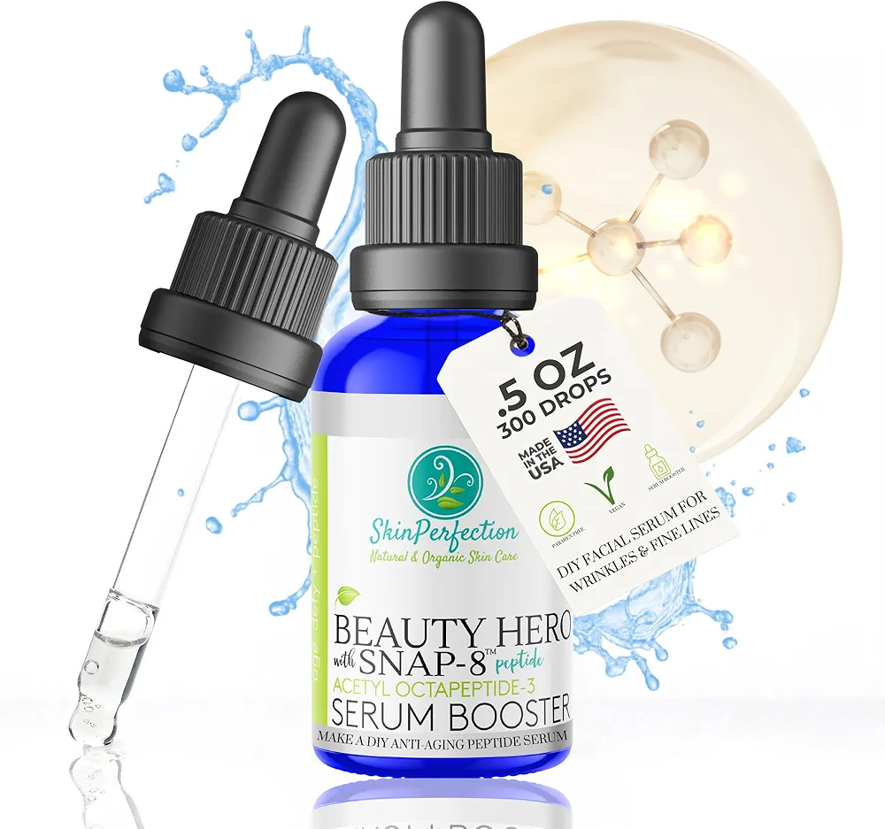 Snap 8 Diy Peptide Booster for Vertical Expression Line Deep Wrinkles Crow's Feet Lip lines Forehead Treatment Add 2 Serums Moisturizer Lotions Creams Eyes Skin Perfection