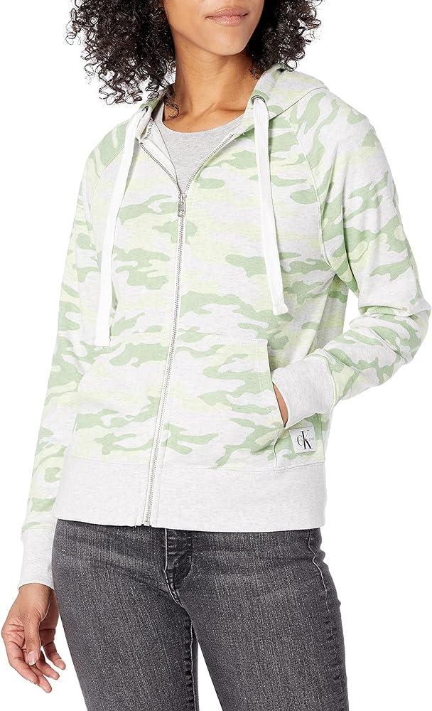 Calvin Klein Jeans Women's Camo Long Sleeve Full Zip Hoodie