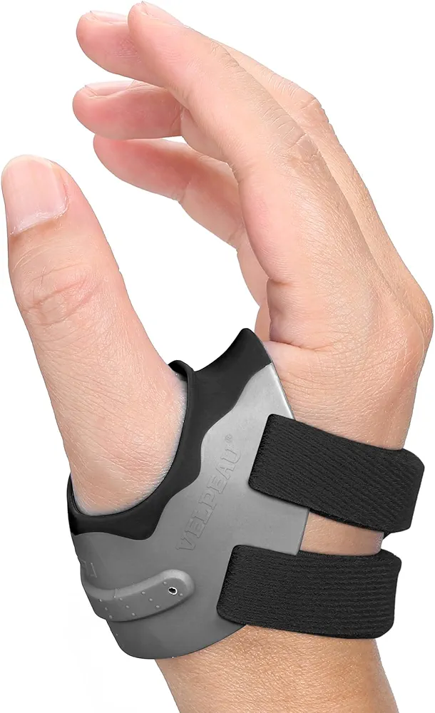 Velpeau CMC Joint Thumb Arthritis Support Brace - Soft & Hard Plastic Compose - with Thumb Compression Sleeve, Stabilizes Thumb CMC Joint Without Limiting Hand Function (Black, Right - Medium)