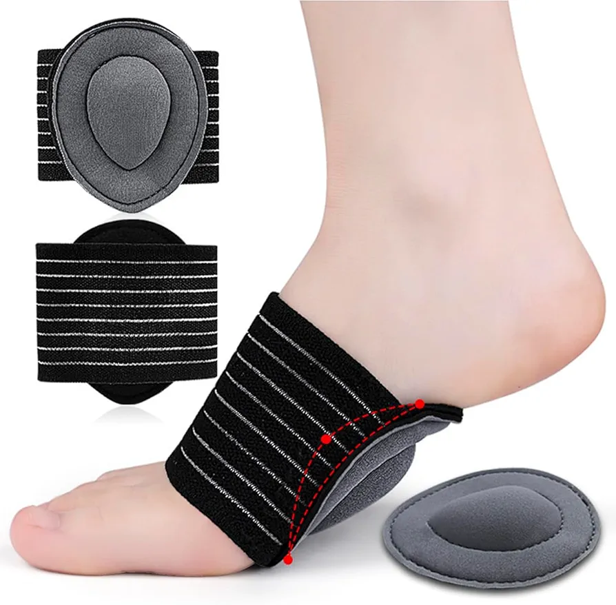 Compression Arch Support Plantar Fasciitis, Cushioned Orthotic Support Sleeves, Foot Arch Relief for Flat Feet, Fallen Arches, Low Arch, High Arch, Foot Swelling, Achy Feet Problems for Men and Women