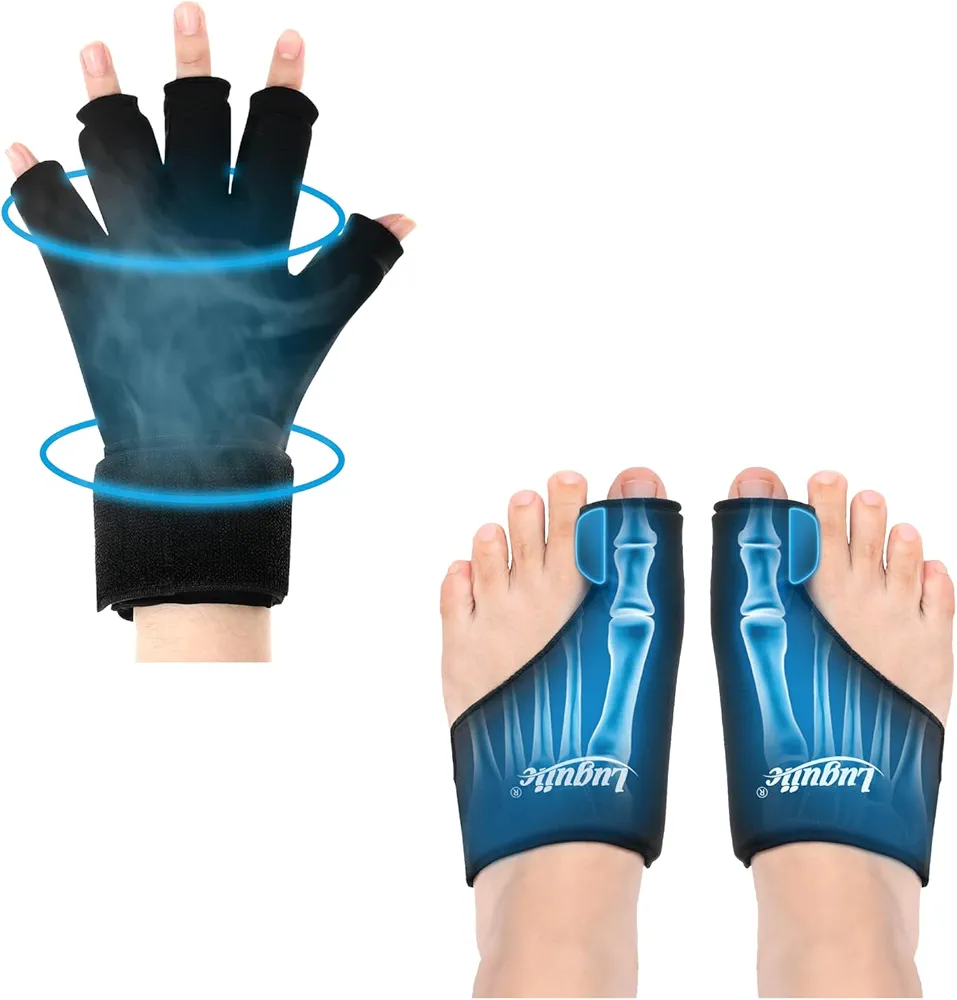 2 Pack Foot Ice Pack Wrap Bunion Corrector for Women & Men Finger Arthritis Compression Ice Glove for Women and Men,