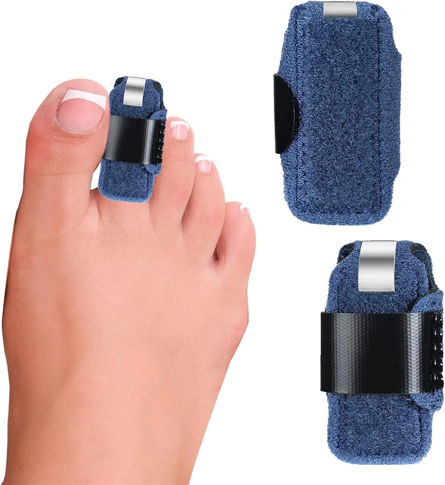 Toe Splint for Broken Toe U-Shaped Toe Corrector Brace Toe Straightener Adjustable Fixed Support for Men and Women Claw Toes 2Pcs